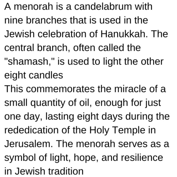 Hanukkah Menorah Brooch  - Jewish Festival of Lights - Tradition - 1.25" Tall - Picture 5 of 5